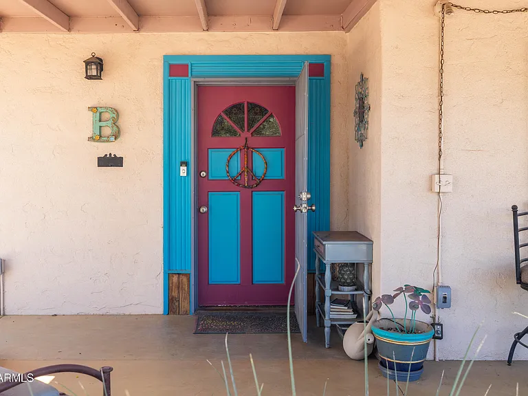 A vivid painted door