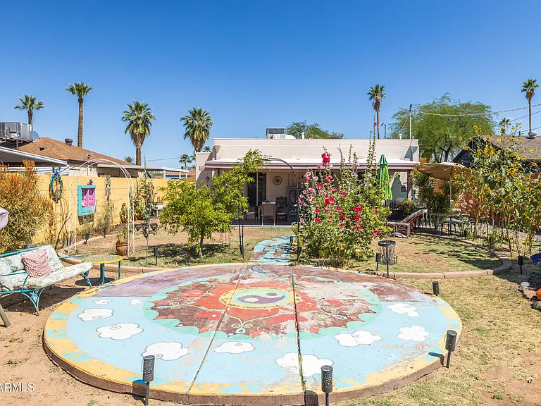 The backyard gathering space