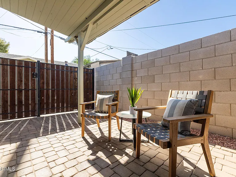 The backyard patio